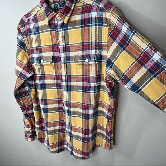 Polo by Ralph Lauren Plaid Classic 90’s Long Sleeve Button Down Flannel Large - Picture 4 of 12